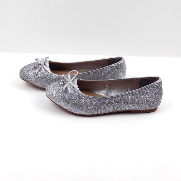 Torrid Ballet Flats Shoes Size 9 Bow & Gem Accent Silver Glitter - Picture 6 of 9